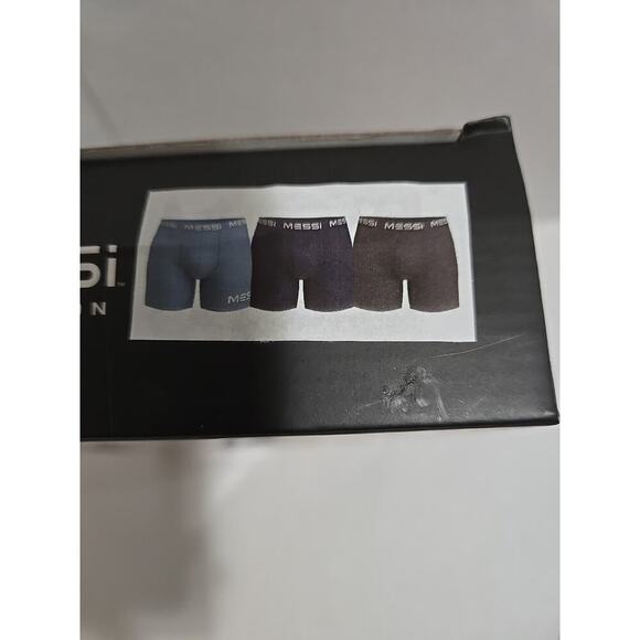 MESSI COLLECTION 3 Pack Mens Stretch Boxer Briefs NAVY SMALL NEW - Picture 2 of 5